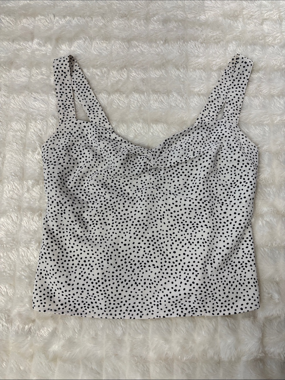 Size M Abercrombie & Fitch White Polka Dot Tank Top